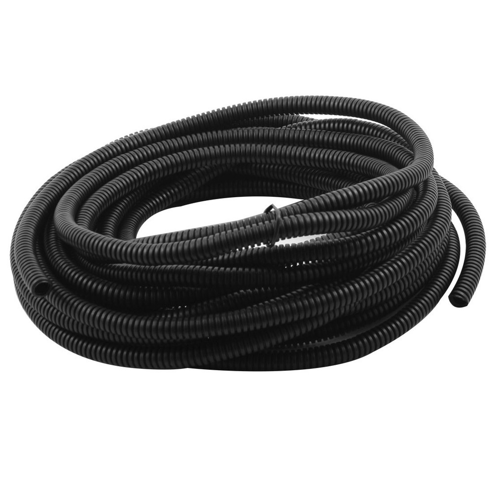 10 M 6.8×10 mm Nylon Flexible Corrugated Conduit Tube for Garden,Office Black