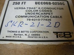 Thomas & Betts UCC06B-0250C Versa Trac 6 Conductor Color Coded Comm. Cable 250′