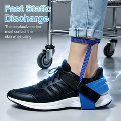 6 Pcs ESD Heel Strap, Anti Static Heel Strap 50cm Conductive Tape, Blue Black