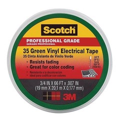 3M 10851 Scotch #35 Electrical Tape, 3/4-Inch by 66-Foot by 0.007-Inch, Green