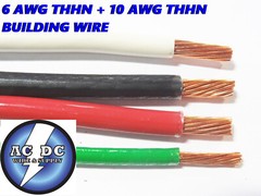 100′ EA THHN THWN 6 AWG GAUGE BLACK WHITE RED COPPER WIRE + 100 6 AWG GREEN