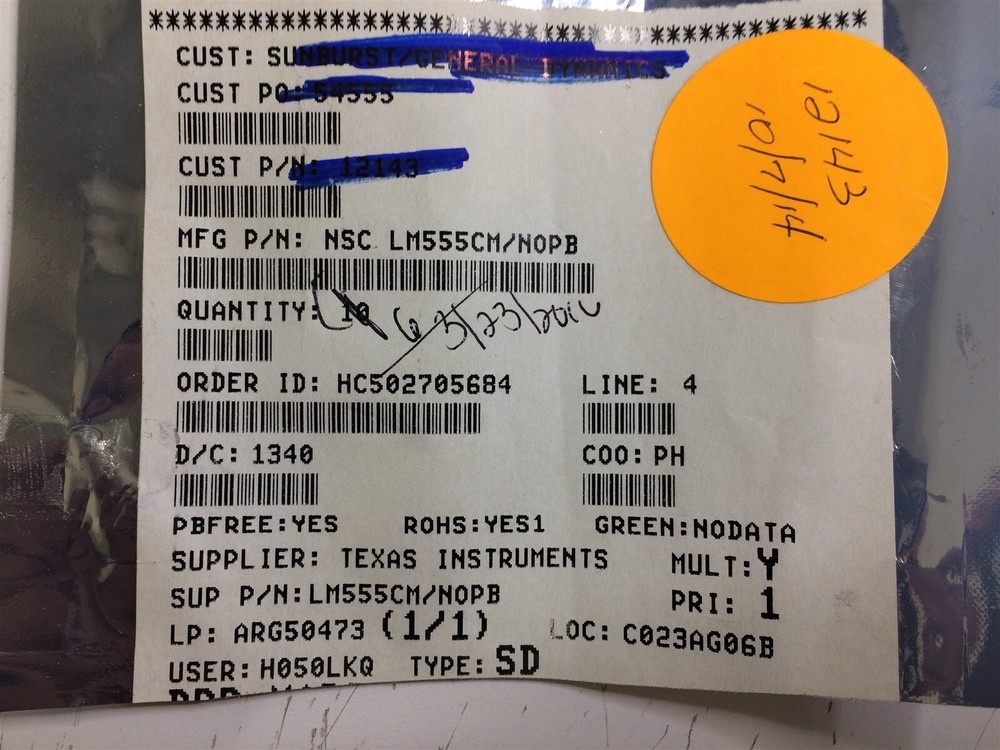 LM555CM/NOPB NSC LM555CM IC OSC SGL TIMER 100KHZ 8-SOIC ROHS 6 PIECES
