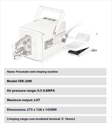 FEK-50L Pneumatic Crimping Machine Tools for Crimp 6-70mm2 SC/TO Terminals