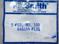 HH Smith #100 Uninsulated Banana Plug Package of 5 pcs.