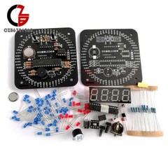 DIY DS1302 DC5V Rotating LED Electronic Digital Clock Learning Board With Shell