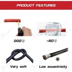 Silicone Wire 2 Pin Cable Electric 28-8awg Insulated Automotive Black Red Flat