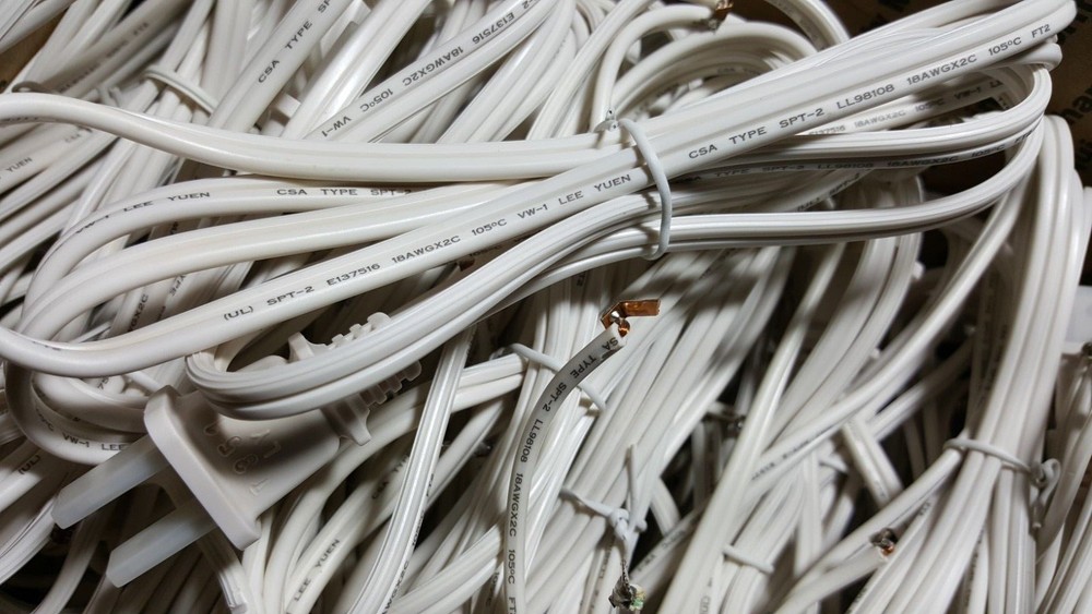 SPT-2 18AWGX2C 6ft CAS (UL) Electric Power Cord 2 Prong – LOT of 45