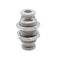 Pneumatic Bulkhead Connector Stainless Steel/Copper Nickel Plated Push Fitting
