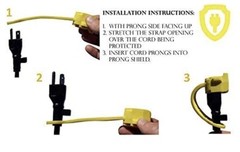 Prong Protector for 120-Volt Plugs Extension Cord Cover End 3-Prong Heater Block