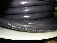 Belden 1070A 4 pair 16 awg+20 awg Shielded Tray Cable UV & Oil Res. 58 ft.Spool