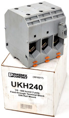 UKH240 Phoenix Contact 500 kcmil 3 pole Terminal Block DIN Rail -Next Day Option