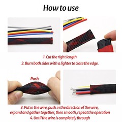 Dense PET Nylon Braided Sleeving Tube Width 12mm Car Audio Cable Wire Sleeving