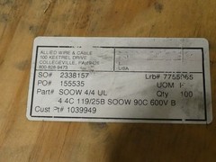 Allied Wire 155535 SOOW 4/4 UL TF Cable Flextreme 4AWG 4/C Length Unknown – N…