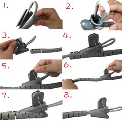 2M 25mm 3-Color Cable Tidy PC TV Wire Organising Wrap Tool Office Home