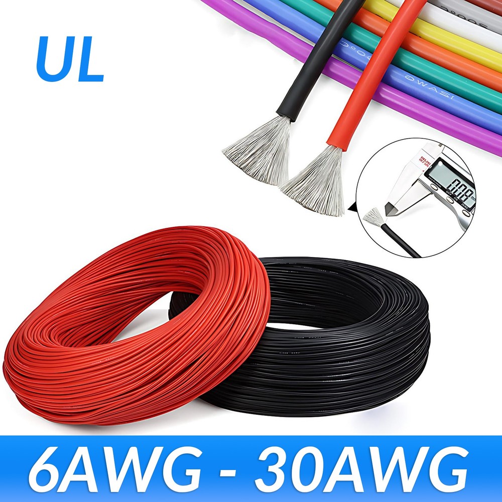 Flexible Soft Silicone Wire Cable 6/8/10/12/14/16/18/20/22/24/26/28/30 AWG