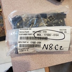 NEW LOT of 45 Molex Plug Receptacle 4 CKT V-0 5.7mm Female # 171692-0104 USA