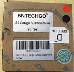 BNTECHGO 22 Gauge Silicone Wire Spool 25Ft Red / Black 22AWG NEW (a1)