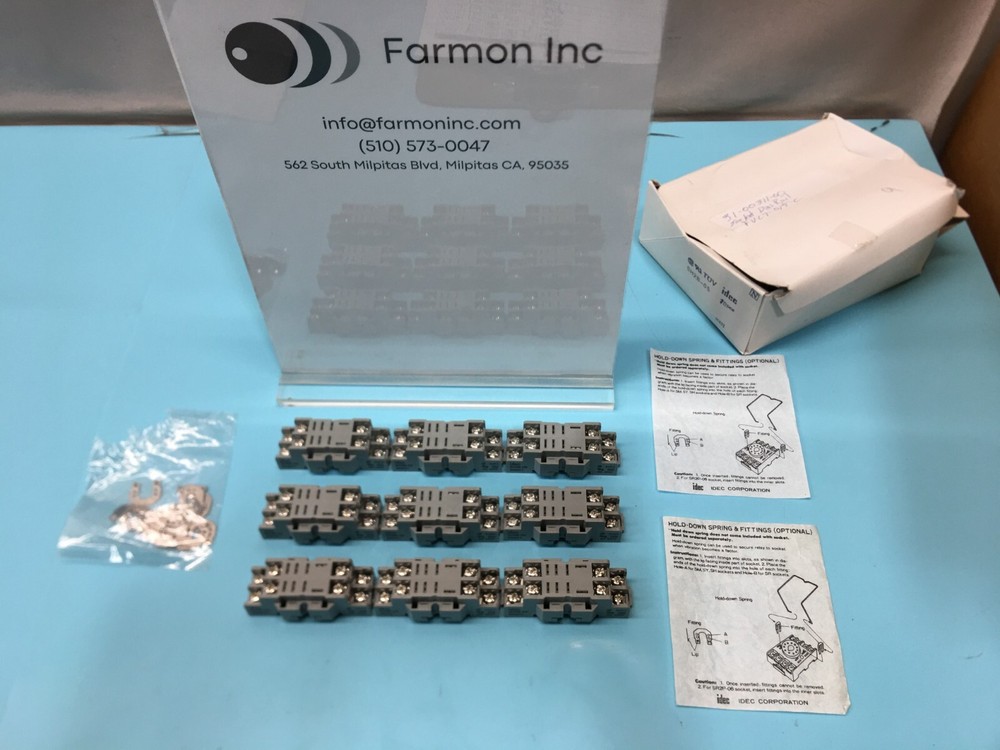 9 IDEC SH2B-05 RELAY BASE SOCKET 31-00311-00, SOCKET DIN RAIL, 189046