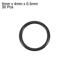 30pc Black Nitrile Butadiene Rubber NBR O-Ring 4mm Inner Dia 0.5mm Width