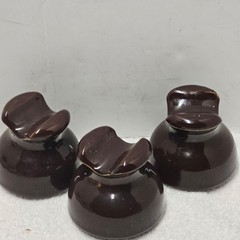 Set of 3 OB Ohio Brass Brown Ceramic Telephone Pole Insulator Caps