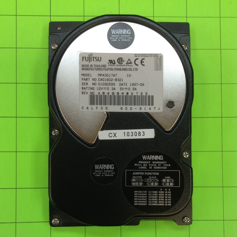 Fujitsu MPA3017AT CA01602-B321 Hard Disk Drive