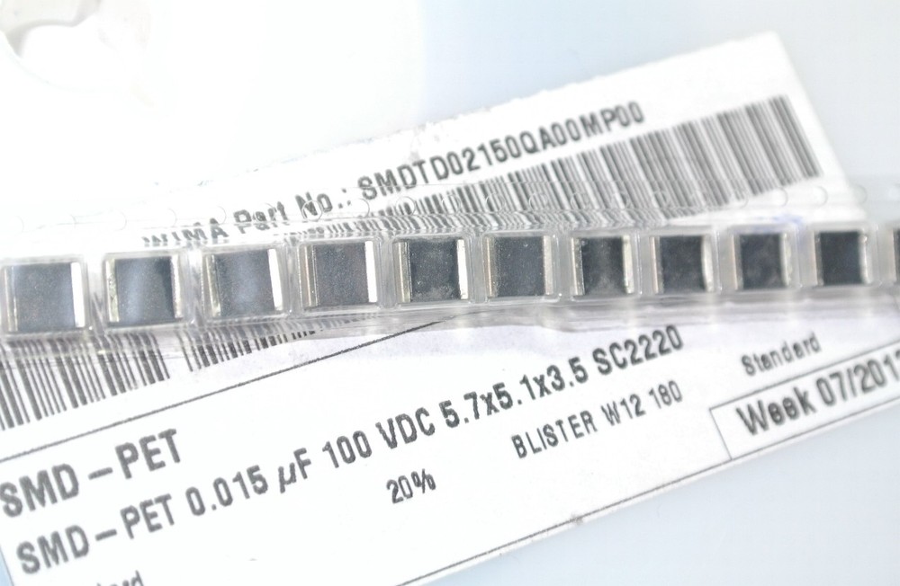0.015uF 20% 100V WIMA SMD PET Capacitor Metallized Polyester Film SMDTD0 .[2pcs]