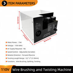 Automatic Wire Brushing & Twisting Machine For Ground & Braided Wires 110V