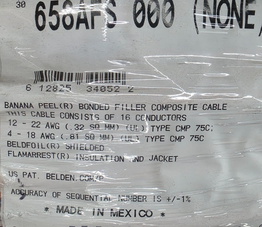 Belden 658AFS 18/4C+22/3P+22/4C+22/2C Banana Peel Access Control Cable CMP /50ft