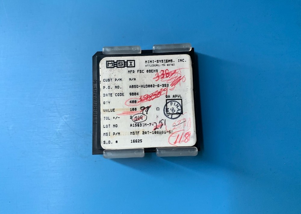 118x MSTF-2AT-100R0G-GB MSI MINI-SYSTEMS 100 OHM 2% CHIP-STYLE MFR-FSC-0BEH9