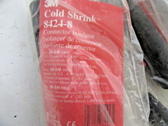 (3 Pack) 3M 8424-8, 10 to 1/0 AWG 8″ Tube Black Cold Shrink Connector Insulator