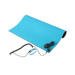 ESD Mat Kit with Wrist Strap and Grounding Cord (2ft x 4ft, Blue) 2ft x 4ft