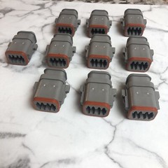 10x DT06-08SA-E008 Deutsch DT 8-Pin Plug Connector Kit Gray A-Key Shrink Boot