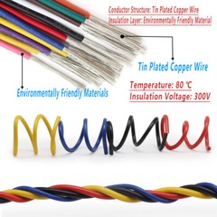 Multi-Stranded UL1007 16/18/22/24/28/30 AWG Electronic Wire Tinned Copper Cable
