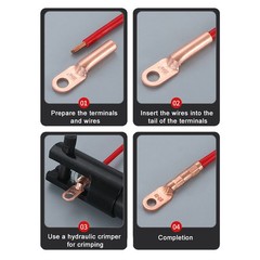 Terminals Block Battery Cable Ends, Lugs Ring Terminals Tin Plated Pure Copper