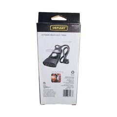 Defiant Outdoor Heavy-Duty 24-Hour Mechanical Timer 2 Outlets Weather Resistant