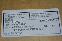 500 Ft. Allied Wire & Cable 1/2″ Tubular Braid #34 AA59569A AA59569R34T0500