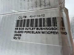(Box of 10) CLP 40-01 18-12 MB Side Outlet Bushing Socket Glazed Porcelain 250V