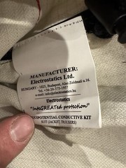 Electrostatics AC Induction Conductive Suit Electrical Safety Jacket Pant 188/XL