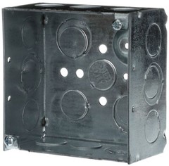 Steel City 521711234E, 4″ x 4″ x 2-1/8″, Steel, Welded, Square Outlet Box, 1 pc