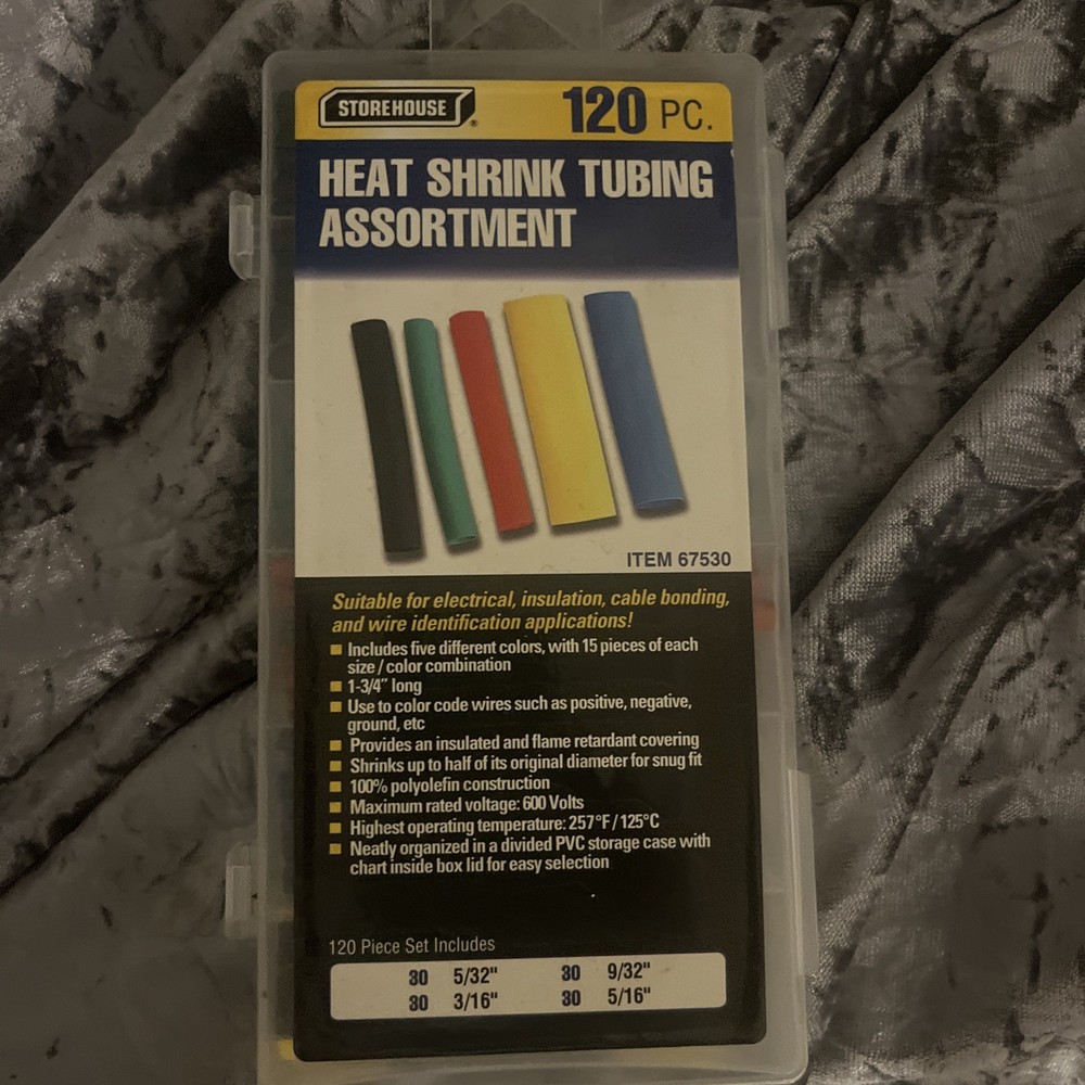 120++ Heat Shrink Wire Wrap Assortment Cable Sleeve Color Coded Electrical Tubes