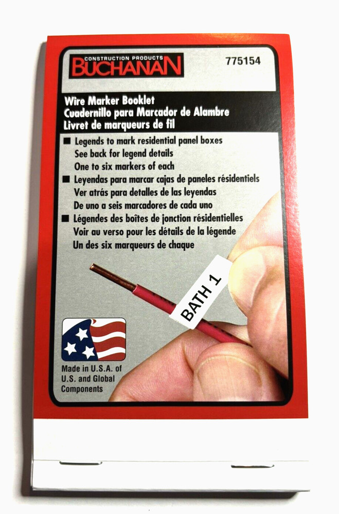 IDEAL Buchanan Wire Marker Booklet 775154 – Household Electrical Panel Labels