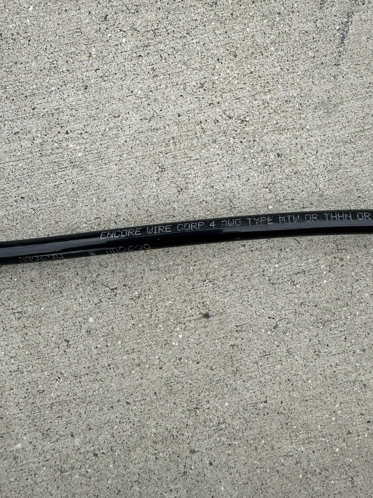 100′ EA THHN THWN 4 AWG GAUGE BLACK