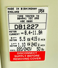 BILL SWITCHGEAR MEM DB1227 Motor Starter