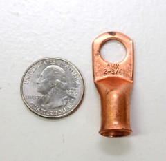 10 MOLEX Bare Battery COPPER Lug Ring Terminal Connector 2 Gauge ~ 3/8″ Stud