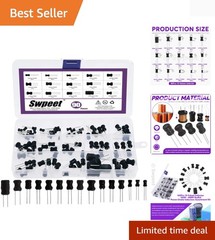 90Pcs 15 Values Inductor 10UH – 20MH Assortment Kit, High Self-Resonance Freq…
