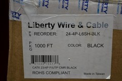 CAT 6 LIBERTY WIRE & CABLE 23/4P F/UTP * L6SH-BLACK * ORIGINALLY 1000 FT.