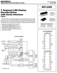 Motorola – MC14499P – IC, CMOS. 7 Segment LED Display Decoder/Driver New