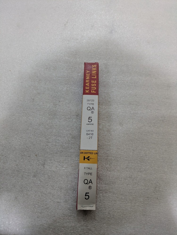Kearney 29723 Fuse Link Type QA 5 Ampere 6416-2T Cooper Power Fit-All Medium MV