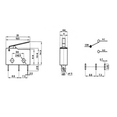 10 Pcs AC 300V 1NO 1NC Short Straight Hinge Lever Mini Micro Switch