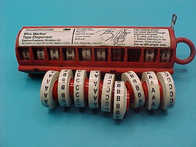 3M SCOTCHCODE WIRE MARKER TAPE DISPENSER AND TAPE 9 ROLLS SD